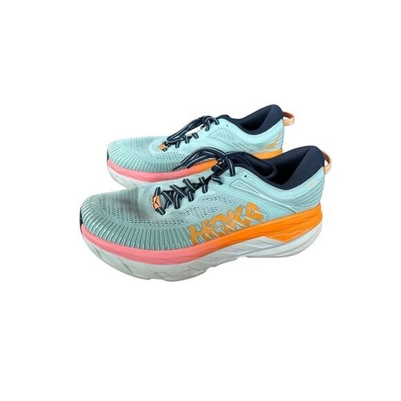 Hoka One One Womens Bondi 7 Mesh Lace Up Road Running Sneaker Shoes Size 10d - Picture 4 of 12